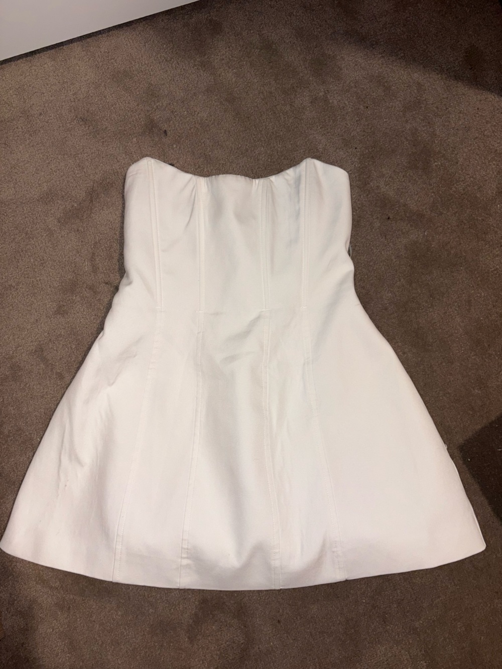 PrettyLittleThing White Strapless Fitted Dress